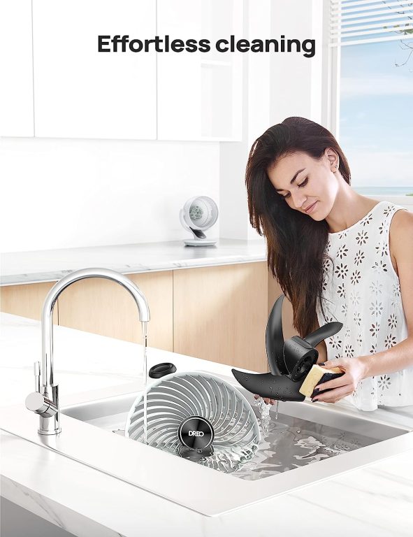 Dreo Oscillating Fan for Bedroom, 9 Inch Quiet Table Fans for Home Whole Room, 70ft Powerful Airflow, Desk Air Circulator Fan with Remote, 120° Adjustable Tilt, 4 Speeds, 8H Timer, for Office Desktop