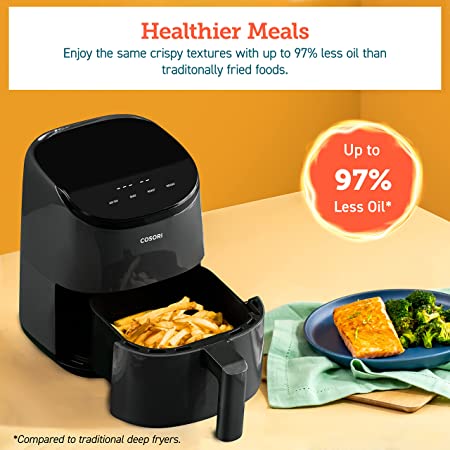 COSORI Pro II Smart Air Fryer 5.8QT 12-in-1 cooker (Unlimited Online Recipes) , Stage Cooking, Customizable Presets, 3-Way Control, Works with Alexa & Google Assistant, Dishwasher-Safe Square Basket