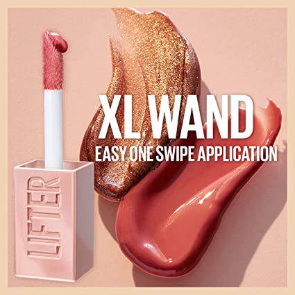 Maybelline Lifter Gloss, Hydrating Lip Gloss with Hyaluronic Acid, High Shine for Plumper Looking Lips, Ice, Pink Neutral, 0.18 Ounce
