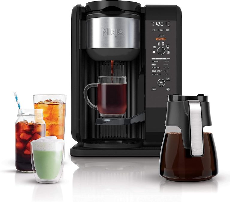 Ninja Hot and Cold Brewed System, Auto-iQ Tea and Coffee Maker with 6 Brew Sizes, 50 fluid ounces, 5 Brew Styles, Frother, Coffee & Tea Baskets with Glass Carafe (CP301)