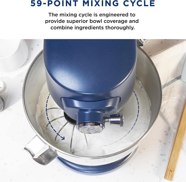 GE Tilt-Head Electric Stand Mixer | 7-Speed, 350-Watt Motor | Includes 5.3-Quart Bowl, Flat Beater, Dough Hook, Wire Whisk & Pouring Shield | Countertop Kitchen Essentials | Granite Gray