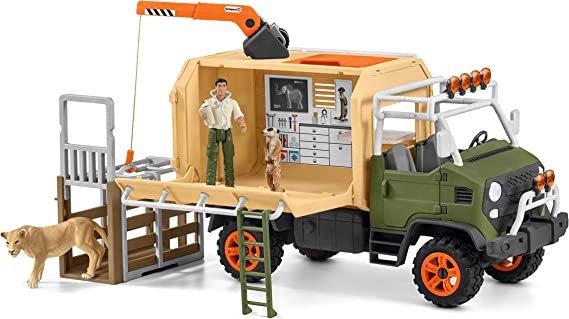 Schleich Wild Life 10-Piece Animal Rescue Toy Truck with Ranger and Animals Playset for Kids Ages 3-8