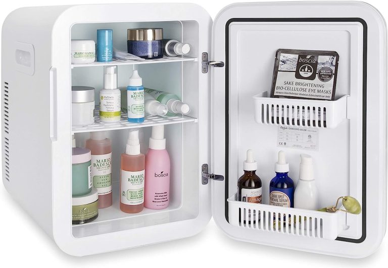 Cooluli 20L Mini Fridge For Bedroom – Car, Office Desk & College Dorm Room – Glass Front & Digital Temperature Control – Small 12v Refrigerator for Food, Drinks, Skincare, Beauty & Breast Milk