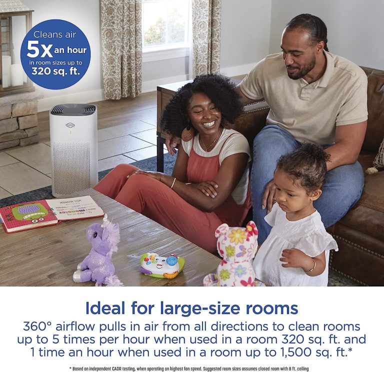 Clorox Air Purifiers for Home, True HEPA Filter, Large Rooms up to 1,500 Sq Ft, Removes 99.9% of Mold, Viruses, Wildfire Smoke, Allergens, Pet Allergies, Dust, AUTO Mode, Whisper Quiet