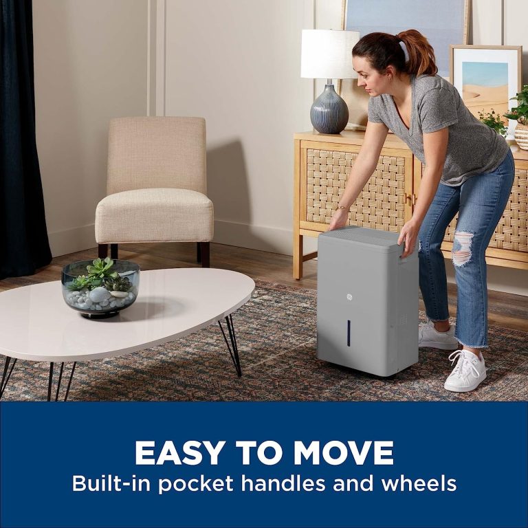 GE Energy Star Portable Dehumidifier 50 Pint with Pump, Perfect for Bedroom, Basement & Garage or Rooms up to 4000 Sq Ft, For High Humidity Areas, Built-in Pump Eliminates Need to Check Water Levels