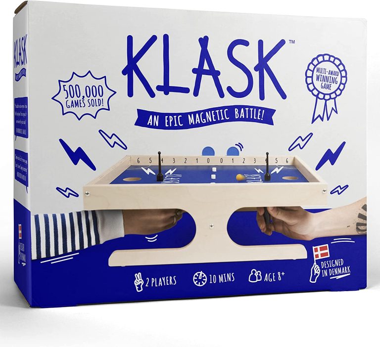 KLASK: The Magnetic Award-Winning Party Game of Skill – for Kids and Adults of All Ages Thatâ€™s Half Foosball, Half Air Hockey