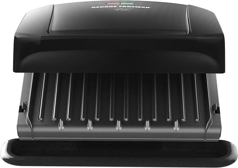 George Foreman 4-Serving Removable Plate Grill and Panini Press, Black, GRP1060B
