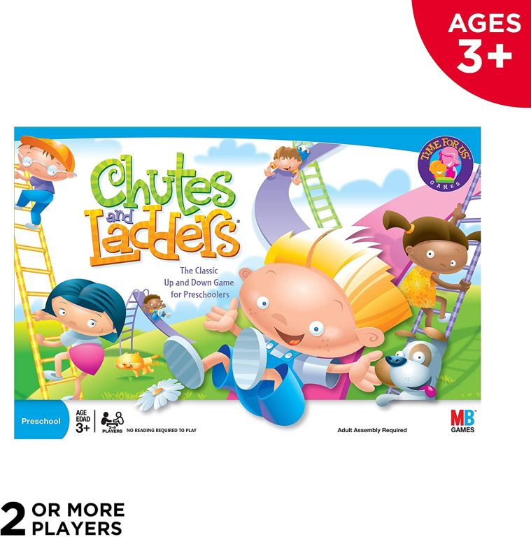 Chutes and Ladders Board Game for 2 to 4 Players Kids Ages 3 and Up