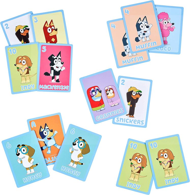 Bluey 5-in-1 Card Game Set – Includes 53 Jumbo Cards