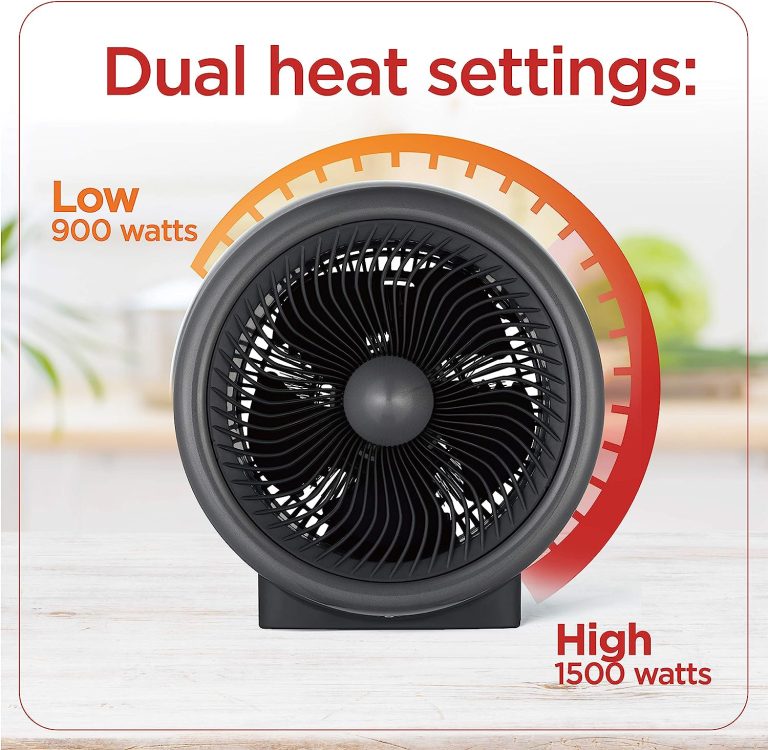 BLACK+DECKER Turbo Electric Heater, Personal Heater with 4 Settings, Portable Heater for Office, Home or Bedroom, Space Heater with Innovative Blade Design & Low Noise Output with Thermostat Control