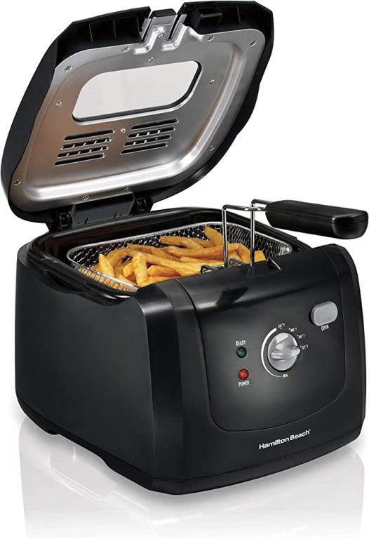 Hamilton Beach Electric Deep Fryer, Cool Touch Sides Easy to Clean Nonstick Basket, 8 Cups / 2 Liters Oil Capacity, Black