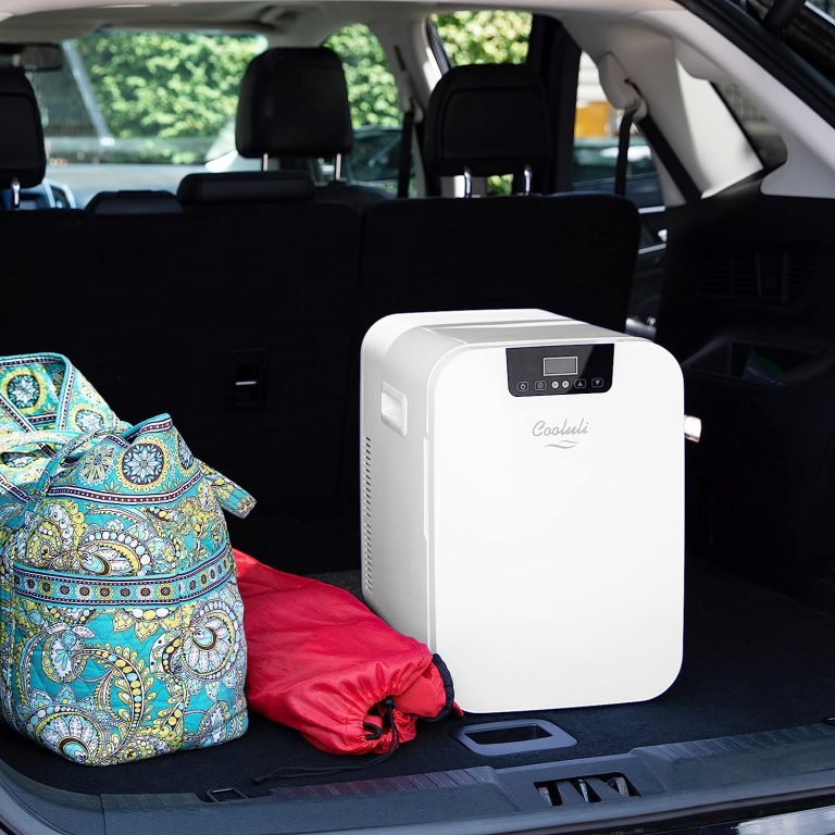 Cooluli 20L Mini Fridge For Bedroom – Car, Office Desk & College Dorm Room – Glass Front & Digital Temperature Control – Small 12v Refrigerator for Food, Drinks, Skincare, Beauty & Breast Milk