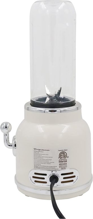 FRIGIDAIRE ESMM100-CREAM Retro Smoothie Maker Blender with Mason Jar, Perfect for Shakes and Smoothies, 300-Watt, Cream