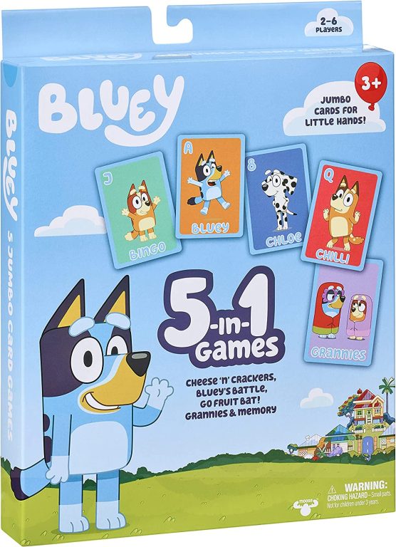 Bluey 5-in-1 Card Game Set – Includes 53 Jumbo Cards