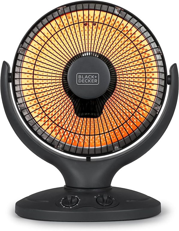 BLACK+DECKER Portable Heater for Rooms up to 161 Sq. Ft., Oscillating Space Heater & Heater for Bedroom with Overheat Protection, Small Heater with Timer & Manual Controls