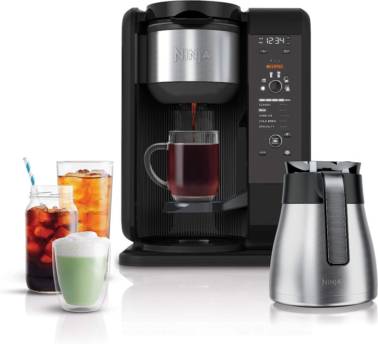 Ninja Hot and Cold Brewed System, Auto-iQ Tea and Coffee Maker with 6 Brew Sizes, 50 fluid ounces, 5 Brew Styles, Frother, Coffee & Tea Baskets with Glass Carafe (CP301)