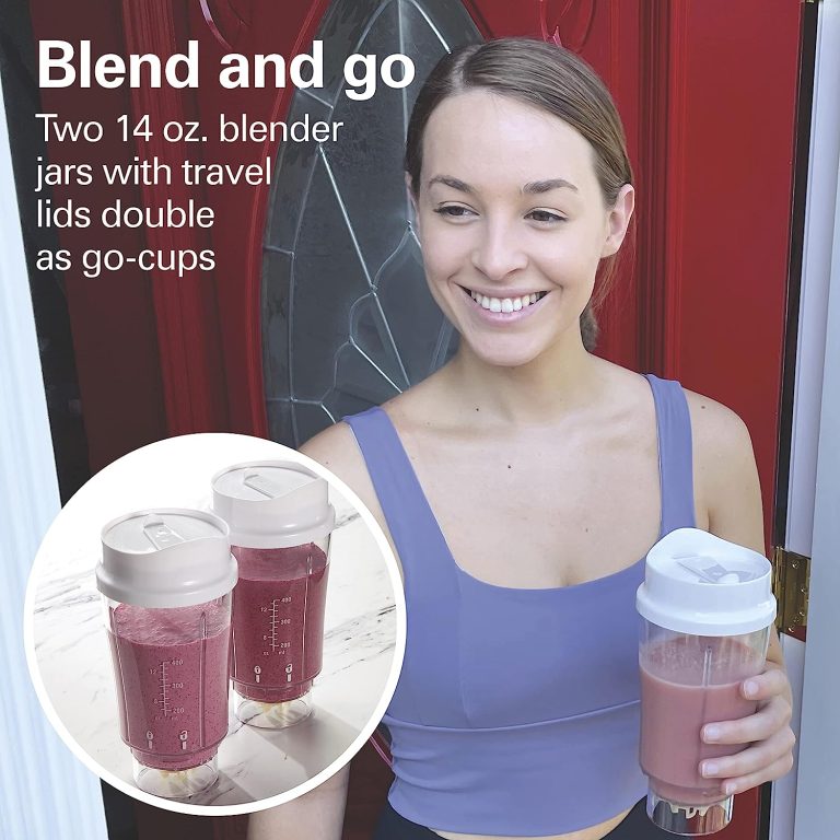 Hamilton Beach 51102V Shakes and Smoothies with BPA-Free Size: 14 oz. Personal Blender, 2 Jars-White