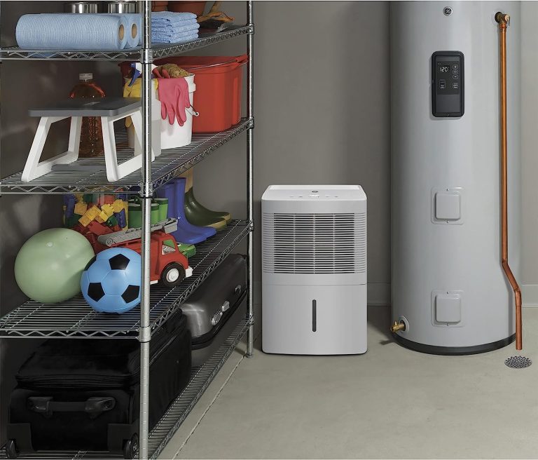 GE Portable Dehumidifier 20 Pint, Perfect for Bedroom, Basement & Garage, Ideal for High Humidity Areas, Complete with Empty Bucket Alarm, Clean Filter Alert & LED Digital Controls, White