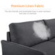 Topeakmart 2-Seater Linen Fabric Sofa Couch Modern Loveseat Sofa Sectional Sofa Gray 75.5”
