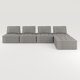 MUZZ Free Combination Sectional Sofa, 5 Seater Sofa Couch with Modern Fabric and Soft Cotton, Modular Armless Sectional Sofa Couch for Living Room, Bedroom