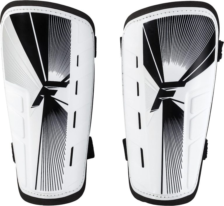 Franklin Sports Soccer Shin Guards for Youth + Adults – Superlight Shin Guards for Men, Women + Kids – (2) Shin Guard Set for Boys + Girls – White