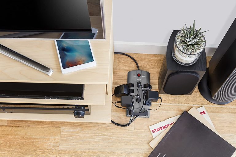 Belkin Surge Protector w/ 8 Rotating & 4 Standard Outlets – 8ft Sturdy Extension Cord w/ Flat Pivot Plug for Home, Office, Travel, Desktop & Charging Brick – Power Strip 4320 Joules