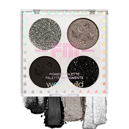 Wet N Wild Eyeshadow Fantasy Makers Pigment Eyeshadow Palette, Metallic Shimmer Eye Makeup, Black Out