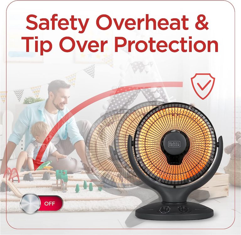 BLACK+DECKER Portable Heater for Rooms up to 161 Sq. Ft., Oscillating Space Heater & Heater for Bedroom with Overheat Protection, Small Heater with Timer & Manual Controls