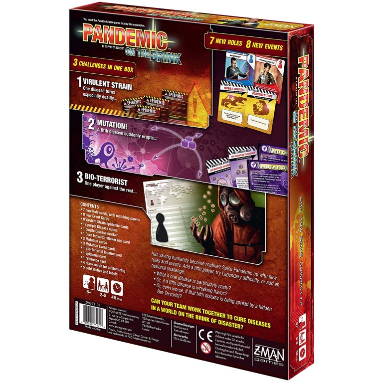 Pandemic on the Brink Board Game EXPANSION | Family /Strategy /Cooperative Board Game | Ages 8+ |2 to 5 players | Average Playtime 45 minutes | Made by Z-Man Games , Red