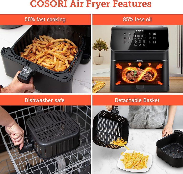 COSORI Pro II Smart Air Fryer 5.8QT 12-in-1 cooker (Unlimited Online Recipes) , Stage Cooking, Customizable Presets, 3-Way Control, Works with Alexa & Google Assistant, Dishwasher-Safe Square Basket