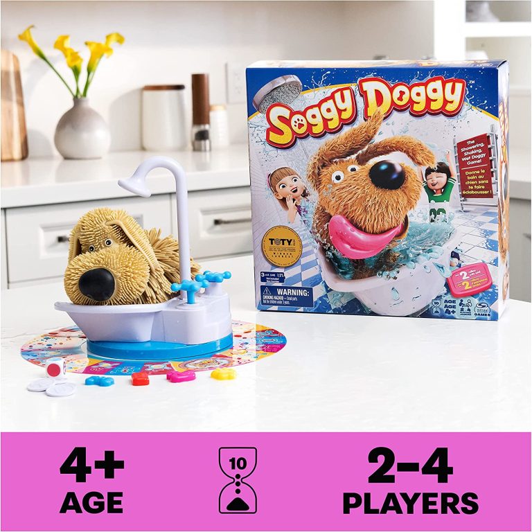 Soggy Doggy, The Showering Shaking Wet Dog Award-Winning Kids Game Board Game for Family Night Fun Games for Kids Toys & Games, for Kids Ages 4 and up