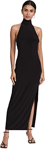 Norma Kamali Women’s Halter Turtle Side Slit Gown