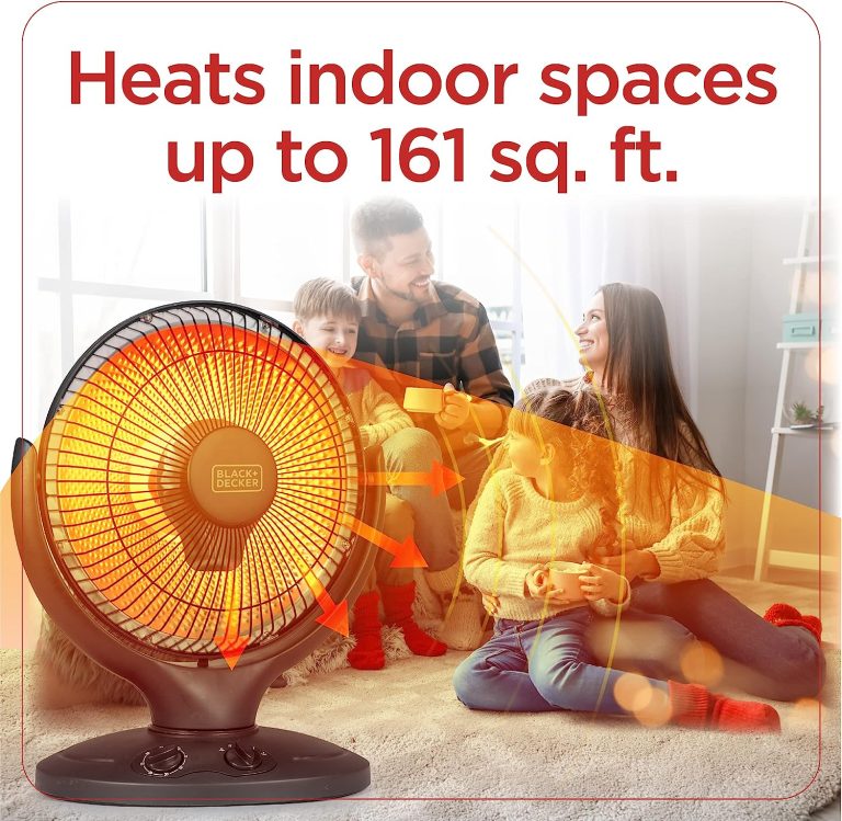 BLACK+DECKER Portable Heater for Rooms up to 161 Sq. Ft., Oscillating Space Heater & Heater for Bedroom with Overheat Protection, Small Heater with Timer & Manual Controls