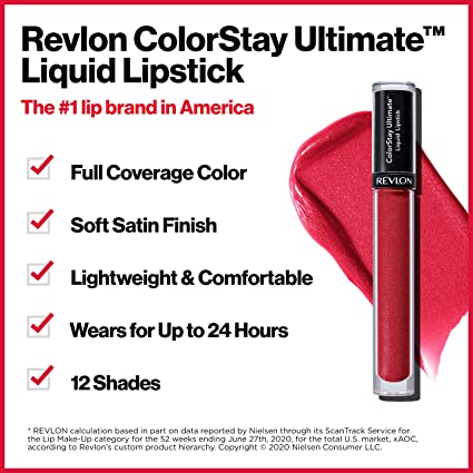 Liquid Lipstick by Revlon, Face Makeup, ColorStay Ultimate, Longwear Rich Lip Colors, Satin Finish, 030 Miracle Mauve, 0.07 Oz