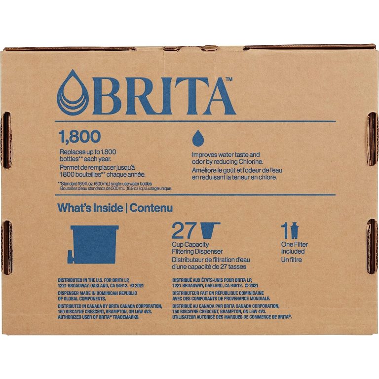 Brita XL Water Filter Dispenser for Tap and Drinking Water with 1 Standard Filter, Lasts 2 Months, 27-Cup Capacity, BPA Free, Grey