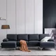Ktaxon Modern U-Shape Sectional Sofa, Soft Linen Fabric Sectional Couch, Double Wide Chaise Lounge Couch with Metal Feet for Apartment Living Room