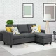 Walsunny Linen Fabric Convertible L-Shaped Sectional Sofa