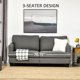 HOMCOM 3-Seater Sofa Couch, 71″ Modern Linen Fabric Sofa with Rubber Wood Legs and Slatted Frame for Living Room, Bedroom and Apartment