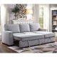 Furniture of America Larcey Sectional Sleeper Sofa in Gray Fabric