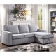 Furniture of America Larcey Sectional Sleeper Sofa in Gray Fabric