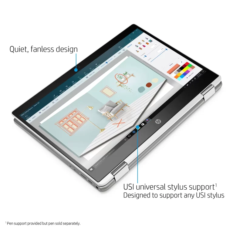 HP 14″ Touch x360, Chromebook, Intel Pentium Silver N5030, 4 GB RAM, 128 GB eMMC, Silver, Chrome OS, 14b-ca0061wm