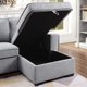 Furniture of America Larcey Sectional Sleeper Sofa in Gray Fabric