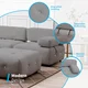 Mjkone 99″W L Shaped Velvet Sectional Sofa with Reversible Chaise,Free Combination Ottoman, 4 Seater Modular Sectional Sofa with Rivet Trim, Convertible Sofa Couches for Living Room