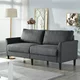 Topeakmart 2-Seater Linen Fabric Sofa Couch Modern Loveseat Sofa Sectional Sofa Gray 75.5”