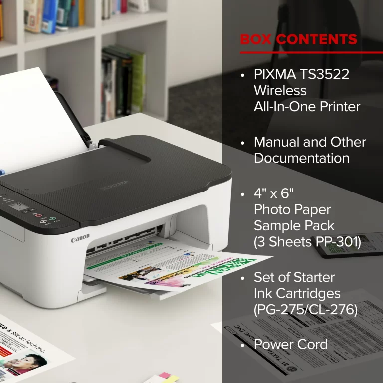 Canon PIXMA TS3522 All-In-One Wireless InkJet Printer with Print, Copy and Scan Features