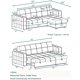 Morden Fort Sectional Sleeper Sofa with Storage & Reversible L Shape Velvet Gray