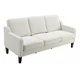 3-Seat Sofa Couch with Padded Cushion, Fabric Upholstered Accent Sofa with Solid Wood Legs and Armrest, Square Sofa Couch for Living Room&Bedroom&Office, Easy Assembly
