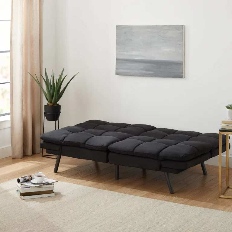 Mainstays Memory Foam Futon, Black Faux Suede