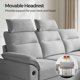 LINSY HOME 3 Seater Couches and Sofas for Living Room, Sofa Set with 2 USB Charging Ports and Side Pockets