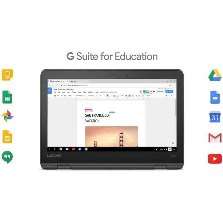 Lenovo 300e Chromebook 2nd Gen 81MB0082US 11.6″ Touchscreen Chromebook – HD – 1366 x 768 – Intel Celeron N4020 Dual-core (2 Core) 1.10 GHz – 4 GB Total RAM – 32 GB Flash Memory – Black